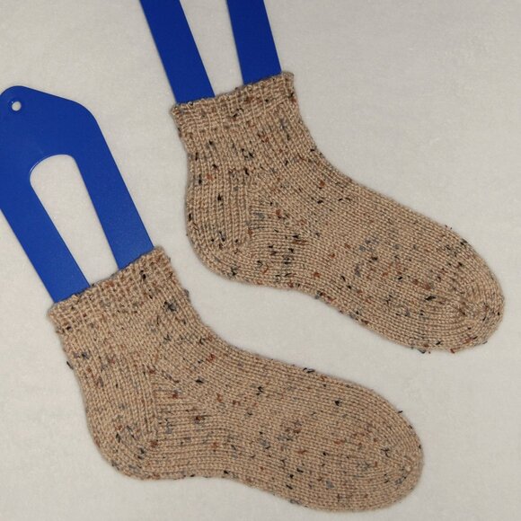 NEW Handmade Brown Flecks Ankle Socks, Women Size M (US 7.5-8) - Picture 10 of 11